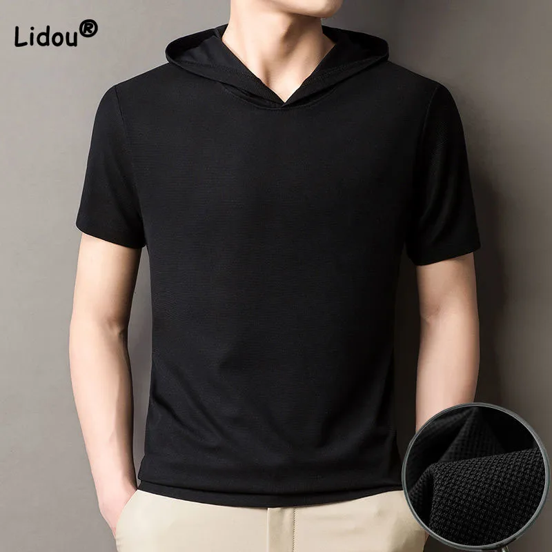 Trend Simplicity Solid Color Men's Hooded T-shirt Summer High Quality Casual Short Sleeve Fashion Pullovers Tops Male Clothes
Trend Simplicity Solid Color Men's Hooded T-shirt Summer High Quality Casual Short Sleeve Fashion Pullovers Tops Male Clothes