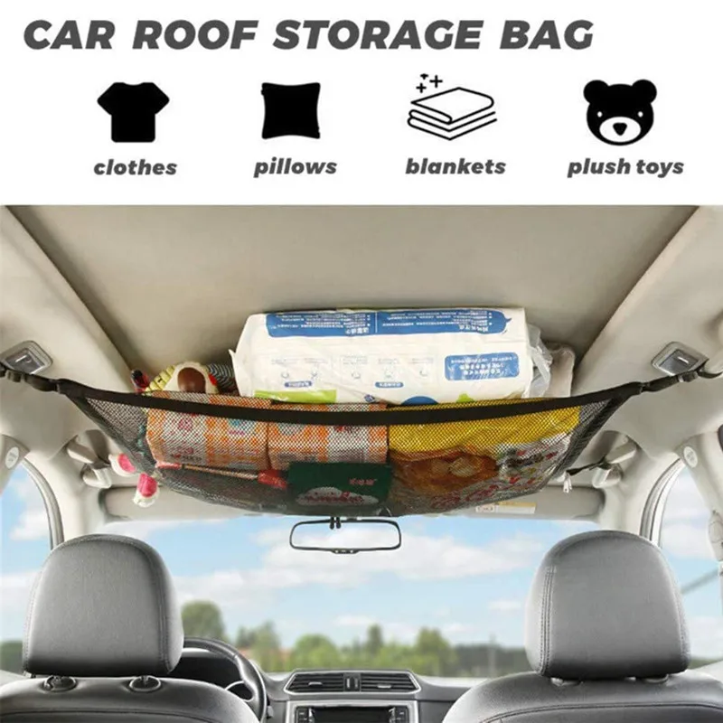 Car Ceiling Storage Net Pocket Car Roof Bag Interior Cargo Net Breathable Mesh Bag Auto Stowing Tidying Interior Accessories
Car Ceiling Storage Net Pocket Car Roof Bag Interior Cargo Net Breathable Mesh Bag Auto Stowing Tidying Interior Accessories