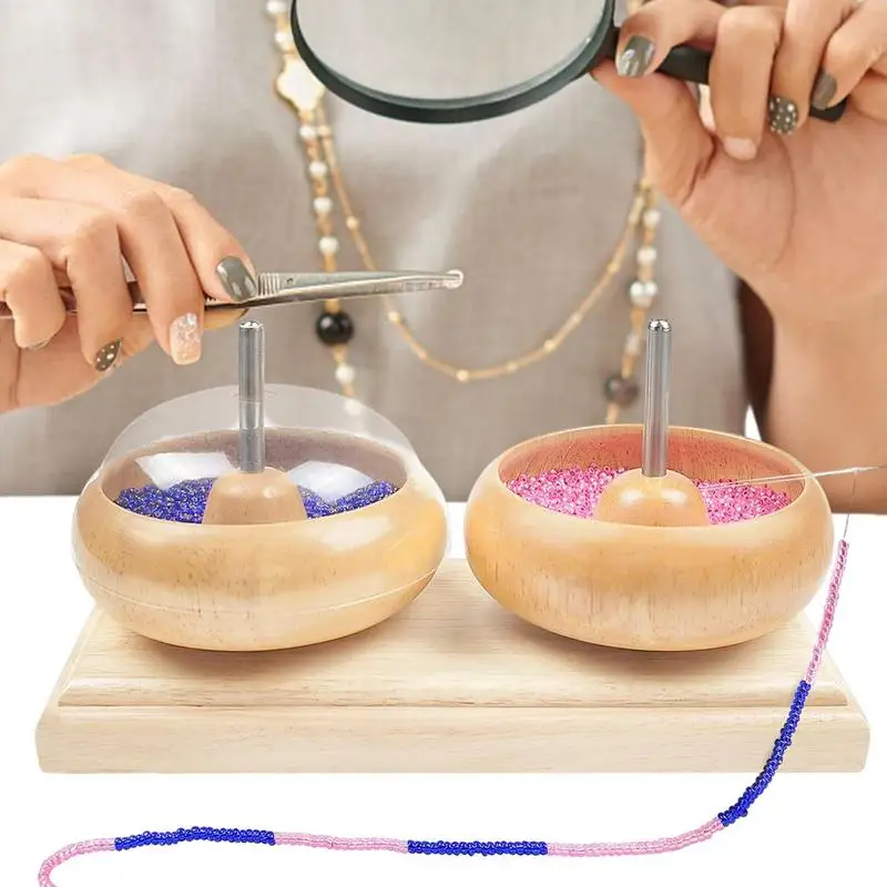Bead Spinner For Jewelry Making Dual Bowls Beads Wooden Stringing Supplies Jewelry Spinning Tools For Pendants Earrings
Bead Spinner For Jewelry Making Dual Bowls Beads Wooden Stringing Supplies Jewelry Spinning Tools For Pendants Earrings