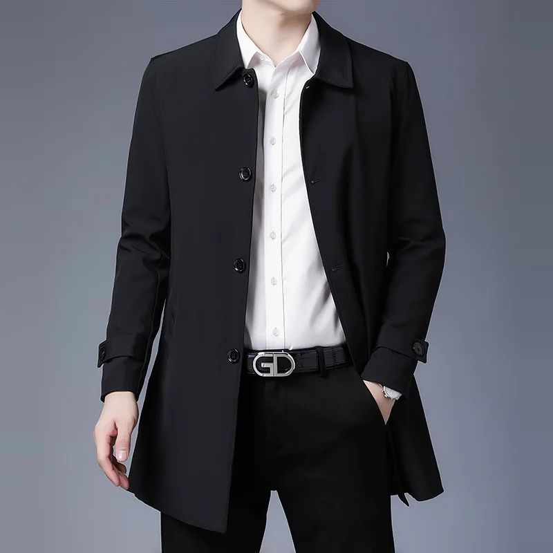 Mens Spring Jacket 2023 New Arrival Men's Business Casual Black Khaki Long Jacket Top Quality Single Breasted Solid Trench Coat
Mens Spring Jacket 2023 New Arrival Men's Business Casual Black Khaki Long Jacket Top Quality Single Breasted Solid Trench Coat