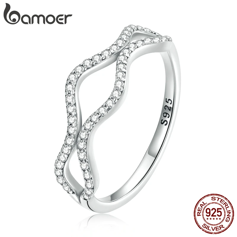 Bamoer 925 Sterling Silver Elegant Ring Pavé Clear CZ Geometric Ring for Women Fine Jewelry Wedding Gift
Bamoer 925 Sterling Silver Elegant Ring Pavé Clear CZ Geometric Ring for Women Fine Jewelry Wedding Gift