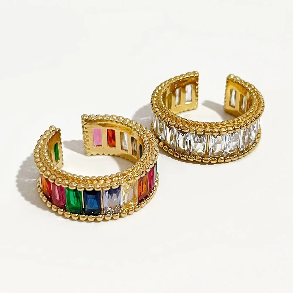 Peri'sBox Wide Rectangle Rainbow Zircon Rings Linked Clear CZ Stone Rings for Women Floral Edged Vintage Ring Adjustable 2020
Peri'sBox Wide Rectangle Rainbow Zircon Rings Linked Clear CZ Stone Rings for Women Floral Edged Vintage Ring Adjustable 2020