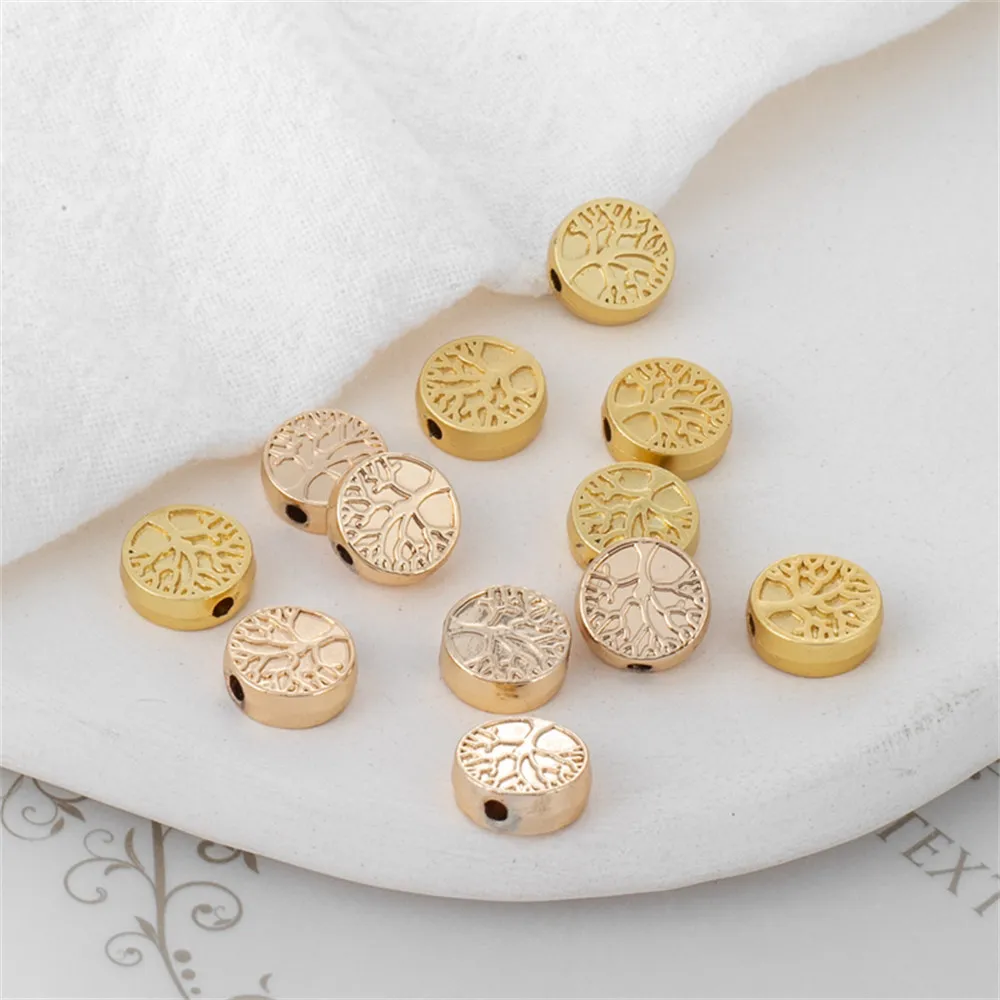 10pcs 14k Bao Jin Bao color through hole round cake beads 3*9mm Life Tree texture diy handmade ornament accessories
10pcs 14k Bao Jin Bao color through hole round cake beads 3*9mm Life Tree texture diy handmade ornament accessories