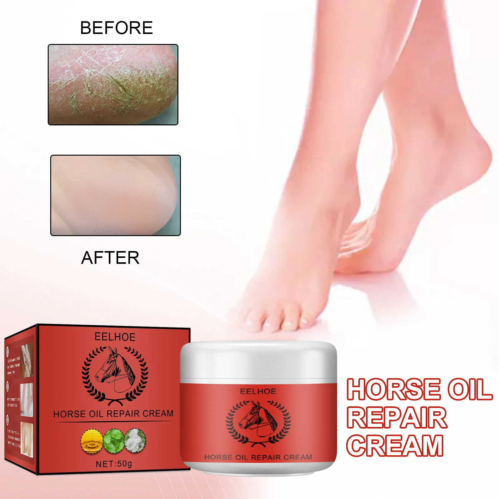 Horse oil foot cream autumn and winter skin repair anti dryness and chapping moisturizing cream peeling Foot Cream foot mask
Horse oil foot cream autumn and winter skin repair anti dryness and chapping moisturizing cream peeling Foot Cream foot mask