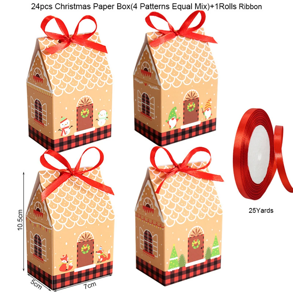 24pcs Christmas House Candy Box Candy Bags Gift Box Cookie Packaging Boxes Xmas Tree Pendants Christmas Decoration 2023
24pcs Christmas House Candy Box Candy Bags Gift Box Cookie Packaging Boxes Xmas Tree Pendants Christmas Decoration 2023