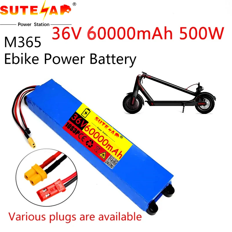 36V Battery 60Ah 18650 lithium battery pack 10S3P 60000mah 500W Same port 42V Electric Scooter M365 ebike Power Battery with BMS
36V Battery 60Ah 18650 lithium battery pack 10S3P 60000mah 500W Same port 42V Electric Scooter M365 ebike Power Battery with BMS