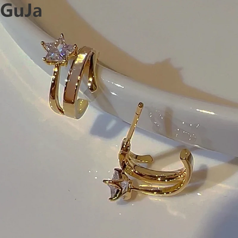 Modern Jewelry Star 5A Zircon Earrings For Women Female Nice Personality Simple Temperament Fashion Popular Ear Accessories 
Modern Jewelry Star 5A Zircon Earrings For Women Female Nice Personality Simple Temperament Fashion Popular Ear Accessories