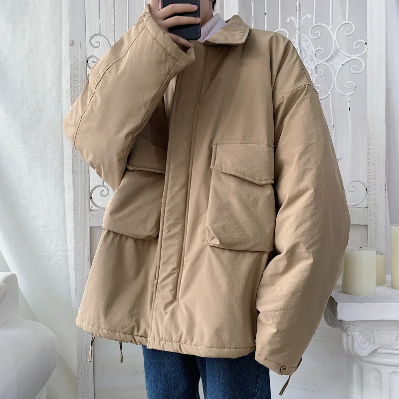 Winter jacket men's warm fashion casual cotton short coat men's Korean loose pocket overalls men's thick coat clothes
Winter jacket men's warm fashion casual cotton short coat men's Korean loose pocket overalls men's thick coat clothes