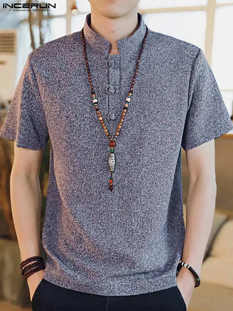 INCERUN Chinese Style Men Shirt Stand Collar Short Sleeve Vintage Shirt 2022 Summer Streetwear Solid Casual Camisa Masculina
INCERUN Chinese Style Men Shirt Stand Collar Short Sleeve Vintage Shirt 2022 Summer Streetwear Solid Casual Camisa Masculina