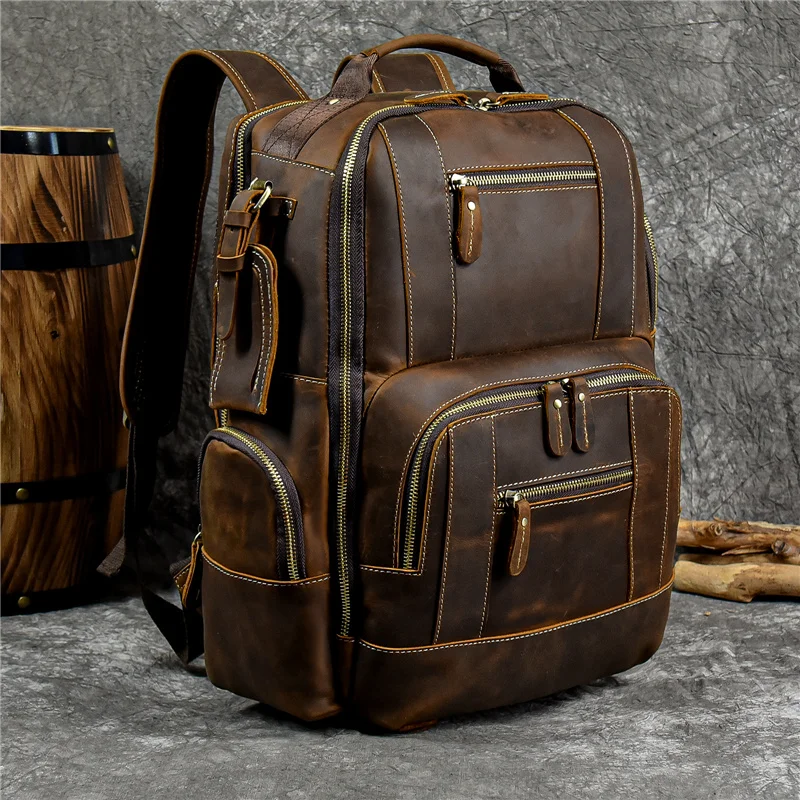 Men's Travel Men Shoold Bag Backpack For Daypack Leather Luxury Man Retro Fashion Newsbirds Style Bagpack Bag Backpack Leather
Men's Travel Men Shoold Bag Backpack For Daypack Leather Luxury Man Retro Fashion Newsbirds Style Bagpack Bag Backpack Leather
