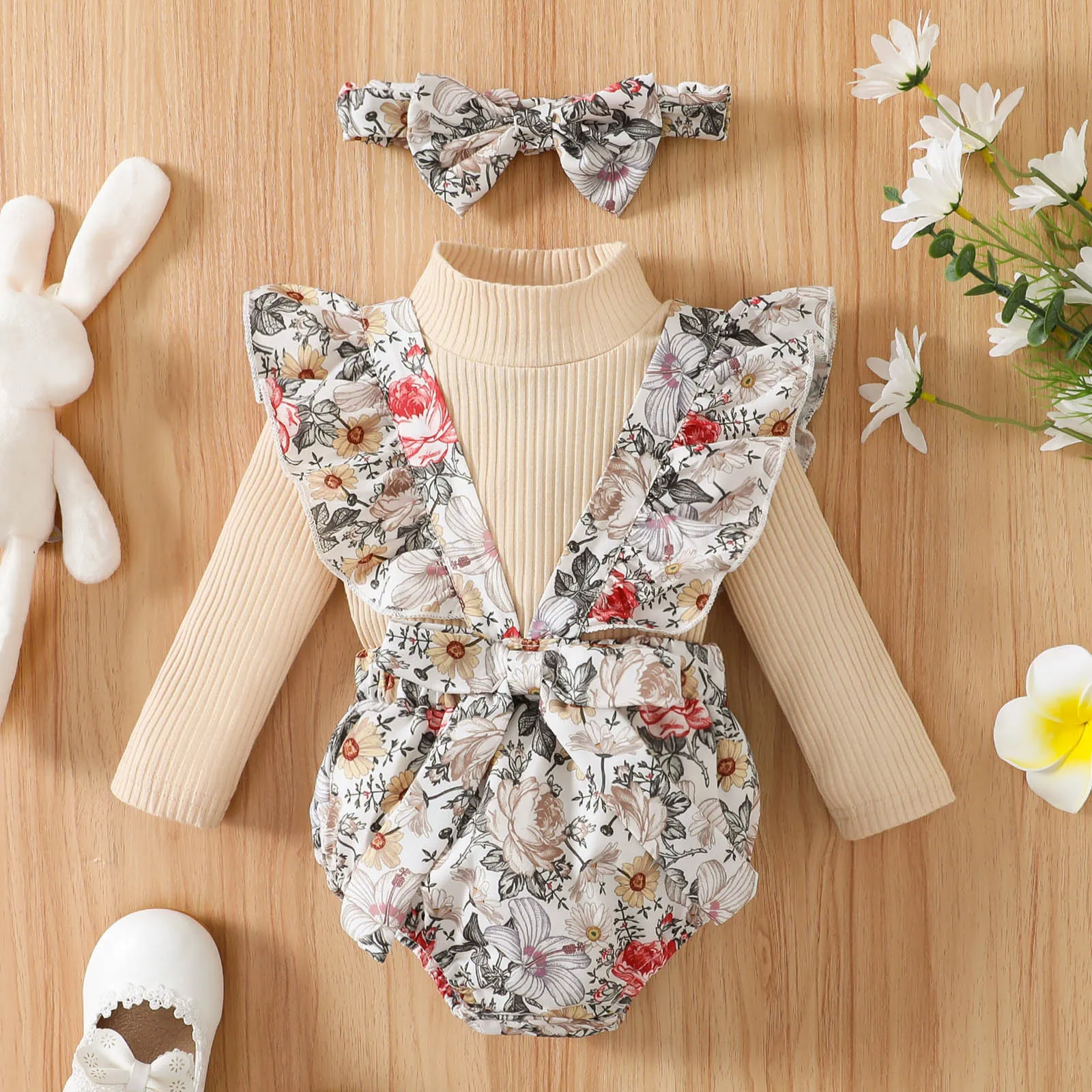 0-18 Months Newborn Infant Baby Clothes Sets Ribbed Long Sleeve Pullovers+Bow Flower Print Jumpsuit Sets Autumn Winter Outfits
0-18 Months Newborn Infant Baby Clothes Sets Ribbed Long Sleeve Pullovers+Bow Flower Print Jumpsuit Sets Autumn Winter Outfits