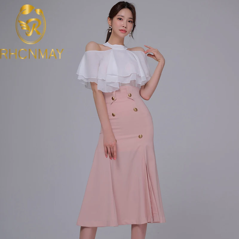 New 2 Pieces Set Women Summer Off The Shoulder Blouses + High Waist Sheath Mermaid Skirts Office Lady Skirt Suit
New 2 Pieces Set Women Summer Off The Shoulder Blouses + High Waist Sheath Mermaid Skirts Office Lady Skirt Suit