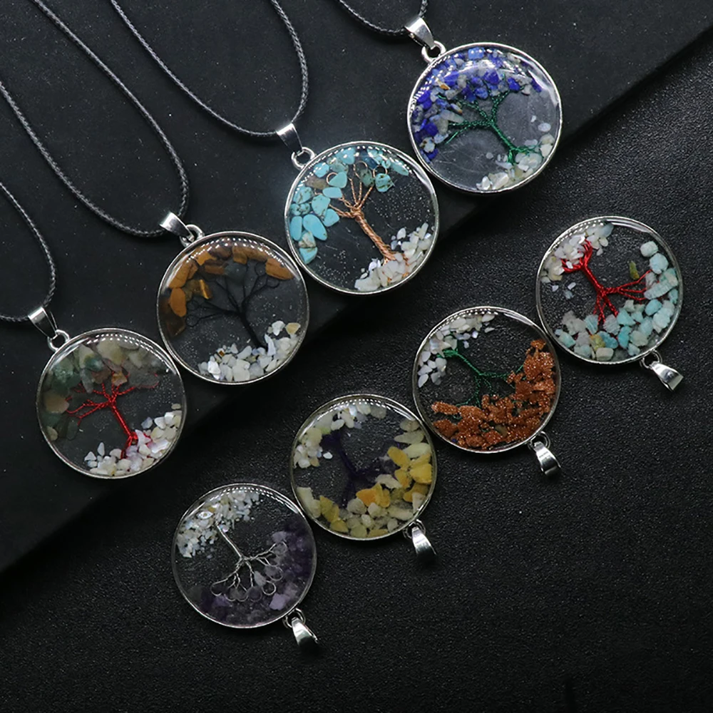Natural Stone Amethyst Agate Gravel Tree of Life Pendant Necklace Clavicle Rope Chain For Jewelry Making Accessories Gem Gift1PC
Natural Stone Amethyst Agate Gravel Tree of Life Pendant Necklace Clavicle Rope Chain For Jewelry Making Accessories Gem Gift1PC
