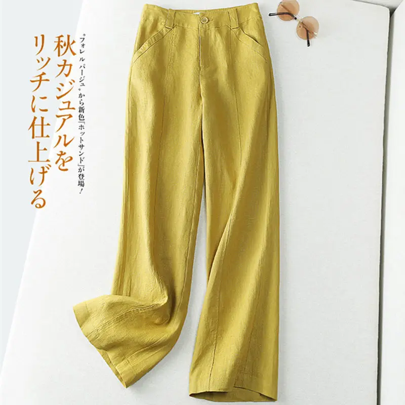 Women Casual Cotton Line Pants 2023 Spring Summer High Waist Elastic Straight Pant Office Lady Plus Size Loose Pantalones M-3xl
Women Casual Cotton Line Pants 2023 Spring Summer High Waist Elastic Straight Pant Office Lady Plus Size Loose Pantalones M-3xl