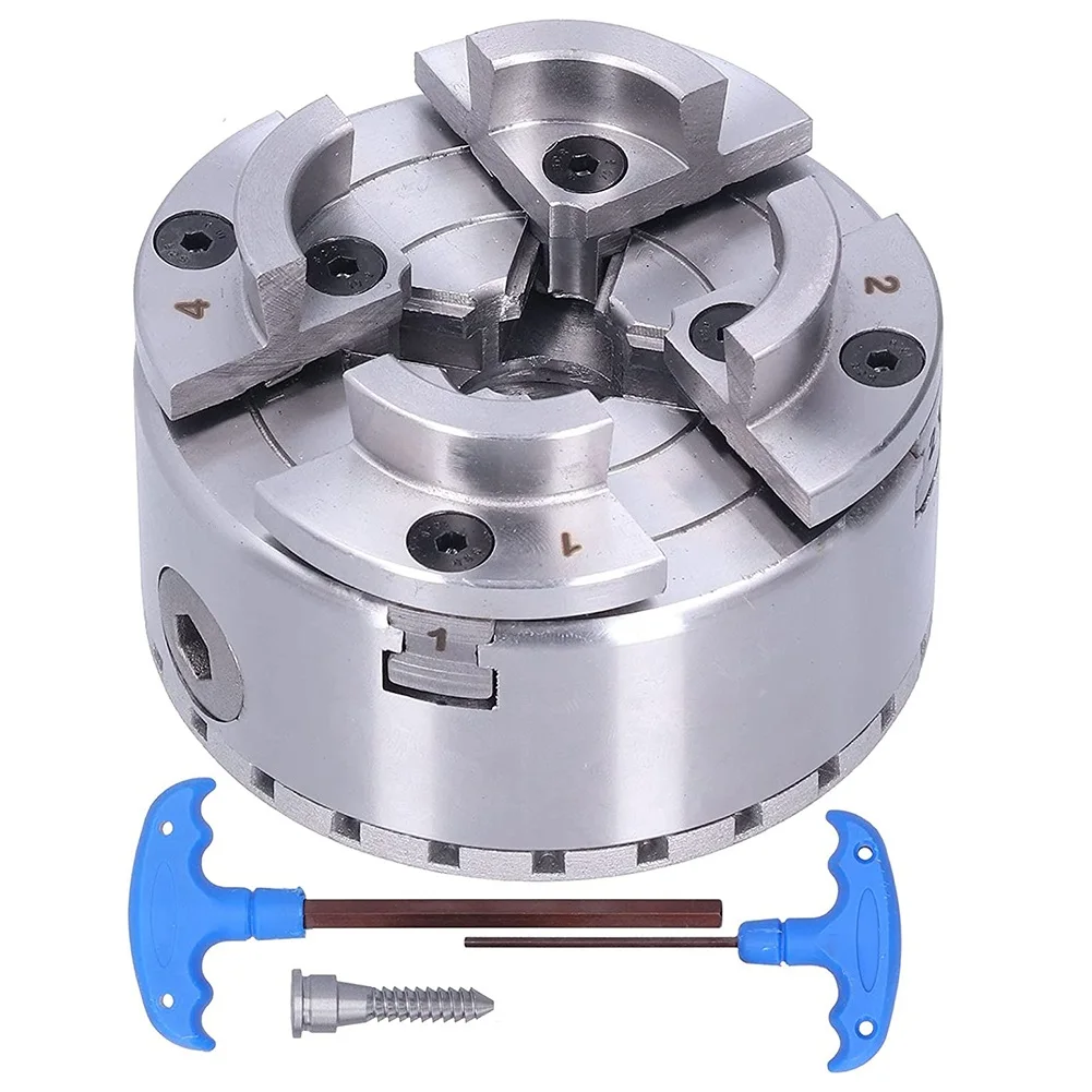 4In 4‑Jaw Self‑Centering Lathe Chuck With M33 Thread 2.5mm Wrench 96mm Chuck OD Woodworking Turning Tools Accessories
4In 4‑Jaw Self‑Centering Lathe Chuck With M33 Thread 2.5mm Wrench 96mm Chuck OD Woodworking Turning Tools Accessories