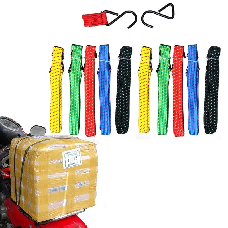 

10pcs Bicycle Binding Rope Elastic Straps Trunk Tied Rope Bicycle Motorcycle Elastic Strap Tied Rope Luggage Wrapped Belt