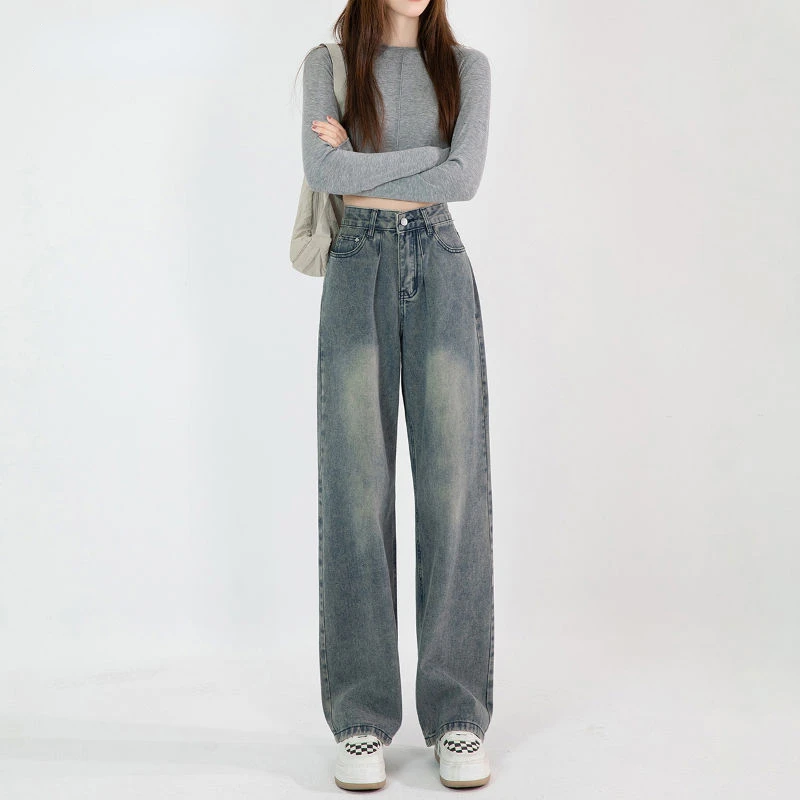 Retro Wide-leg Jeans Women's 2022 Autumn New High-waisted Thin Loose Straight-leg Mopping Pants women pants
Retro Wide-leg Jeans Women's 2022 Autumn New High-waisted Thin Loose Straight-leg Mopping Pants women pants