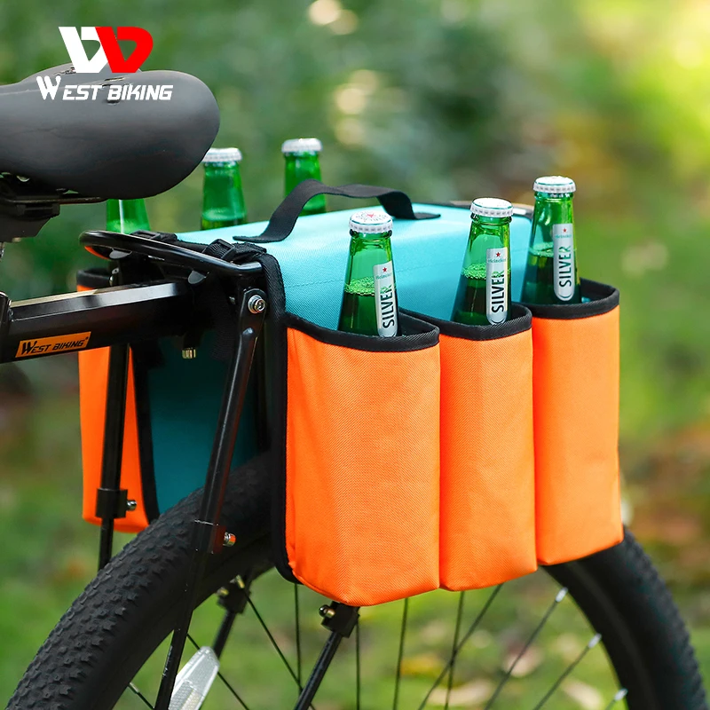 

WEST BIKING Bicycle Drink Container Bag Insulated Water Bottle Kettle Cup Holder Cycling Portable Bicycle Trunk Shelf Cooler Bag