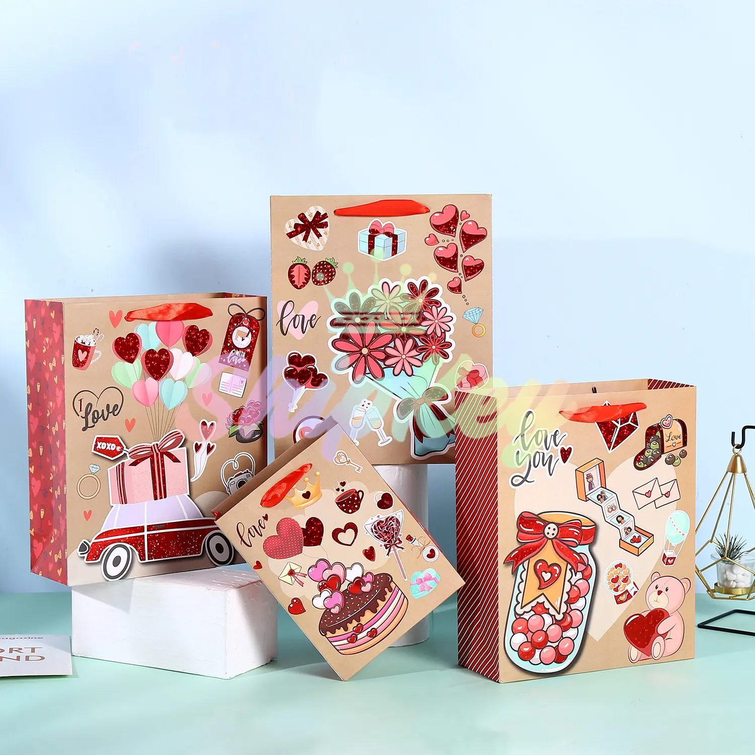 Colorful Cartoon Gift Bags with High Qulity Handle Valentine's Day Birthday Party Paper Bags Cookie Candy Packaging Supplies
Colorful Cartoon Gift Bags with High Qulity Handle Valentine's Day Birthday Party Paper Bags Cookie Candy Packaging Supplies