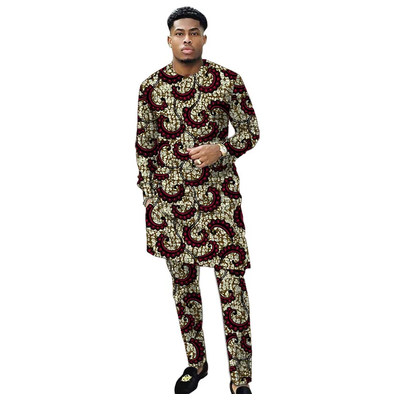 Nigerian Fashion Colorful Print Men Tops Long Sleeve Shirt With Pant Suits African Wedding Set Outfits Customized
Nigerian Fashion Colorful Print Men Tops Long Sleeve Shirt With Pant Suits African Wedding Set Outfits Customized