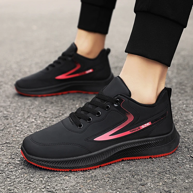 Fashion Men Sneakers Leather Casual Shoes Lac-up Mens Shoes Lightweight Vulcanize Shoes Walking Sneakers Male Zapatillas Hombre 
Fashion Men Sneakers Leather Casual Shoes Lac-up Mens Shoes Lightweight Vulcanize Shoes Walking Sneakers Male Zapatillas Hombre