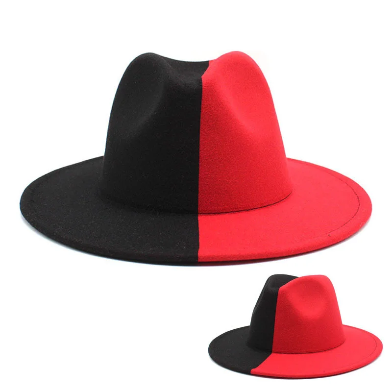 Fedora Hat for Women Men Black White Patchwork Felt Hats Wide Brim Bowler Cap Luxury Casual Fall Jazz Suit Hat Unisex Fashion
Fedora Hat for Women Men Black White Patchwork Felt Hats Wide Brim Bowler Cap Luxury Casual Fall Jazz Suit Hat Unisex Fashion