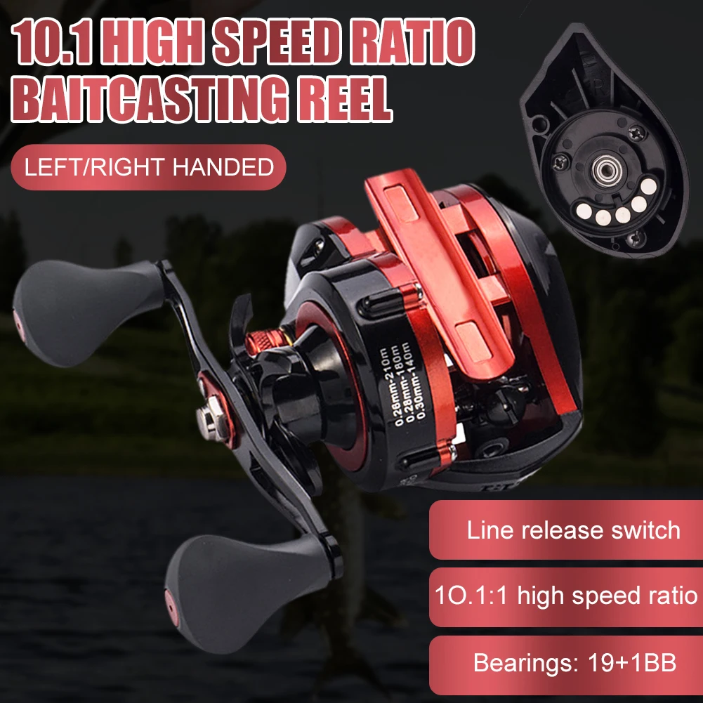 Baitcasting Reel 8KG Max. Drag Fishing Reel 12-Gear Magnetic Brake 19+1BB 10.1:1 Gear Ratio Saltwater Freshwater Fishing Tackle
Baitcasting Reel 8KG Max. Drag Fishing Reel 12-Gear Magnetic Brake 19+1BB 10.1:1 Gear Ratio Saltwater Freshwater Fishing Tackle