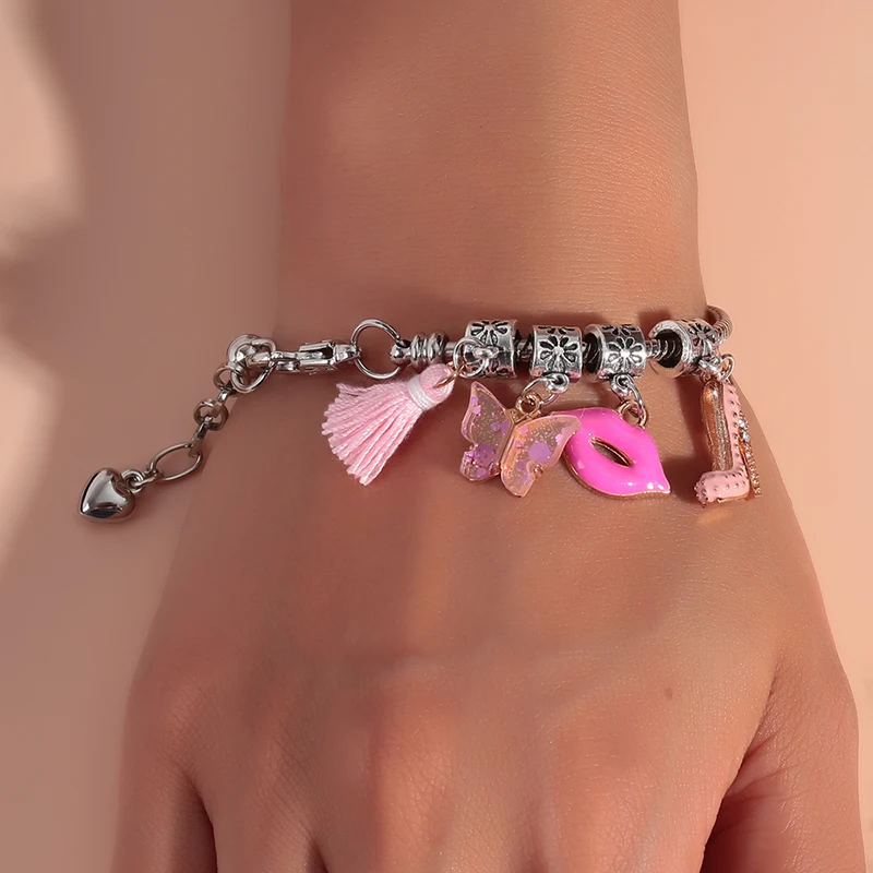 Vintage Punk Thick Chain Exquisite Butterfly Bracelet Bangle For Women High Heels Lipstick Dress Heart Charm Bracelet Jewelry
Vintage Punk Thick Chain Exquisite Butterfly Bracelet Bangle For Women High Heels Lipstick Dress Heart Charm Bracelet Jewelry