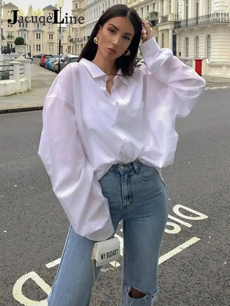 Jacuqeline 2022 Loose White Casual Fashion Shirts Women Tops Y2K Long Sleeve Elegant Office Lady Shirt Spring Summer Oufits
Jacuqeline 2022 Loose White Casual Fashion Shirts Women Tops Y2K Long Sleeve Elegant Office Lady Shirt Spring Summer Oufits