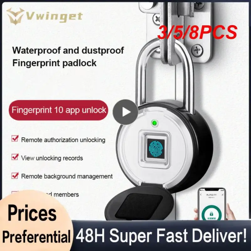 3/5/8PCS Electronic Padlock Portable Tuya App Security Lock Quick Identification Outdoors Fingerprint Lock Smart Home Waterproof
3/5/8PCS Electronic Padlock Portable Tuya App Security Lock Quick Identification Outdoors Fingerprint Lock Smart Home Waterproof