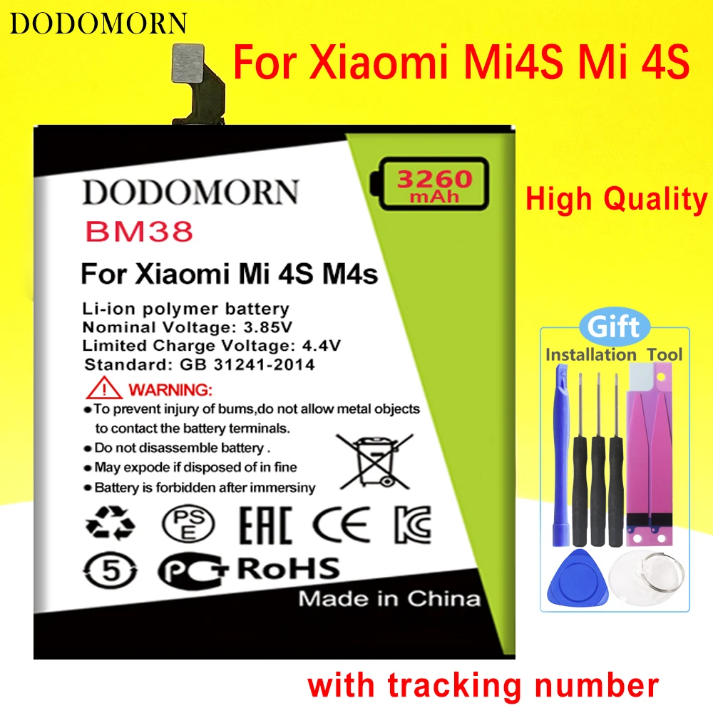 

DODOMORN BM38 Battery For Xiaomi Mi 4S Mi4S M4s High Quality Smartphone/Smart Mobile phone +Tracking Number