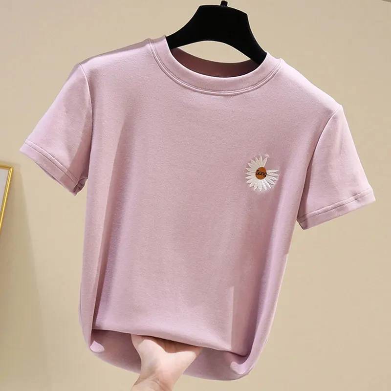 Summer T Shirt Women Casual O Neck Short Sleeve Embroidery Shirts for Women Fashion Cotton Koren Stlye Clothes Top Camiseta Muje
Summer T Shirt Women Casual O Neck Short Sleeve Embroidery Shirts for Women Fashion Cotton Koren Stlye Clothes Top Camiseta Muje