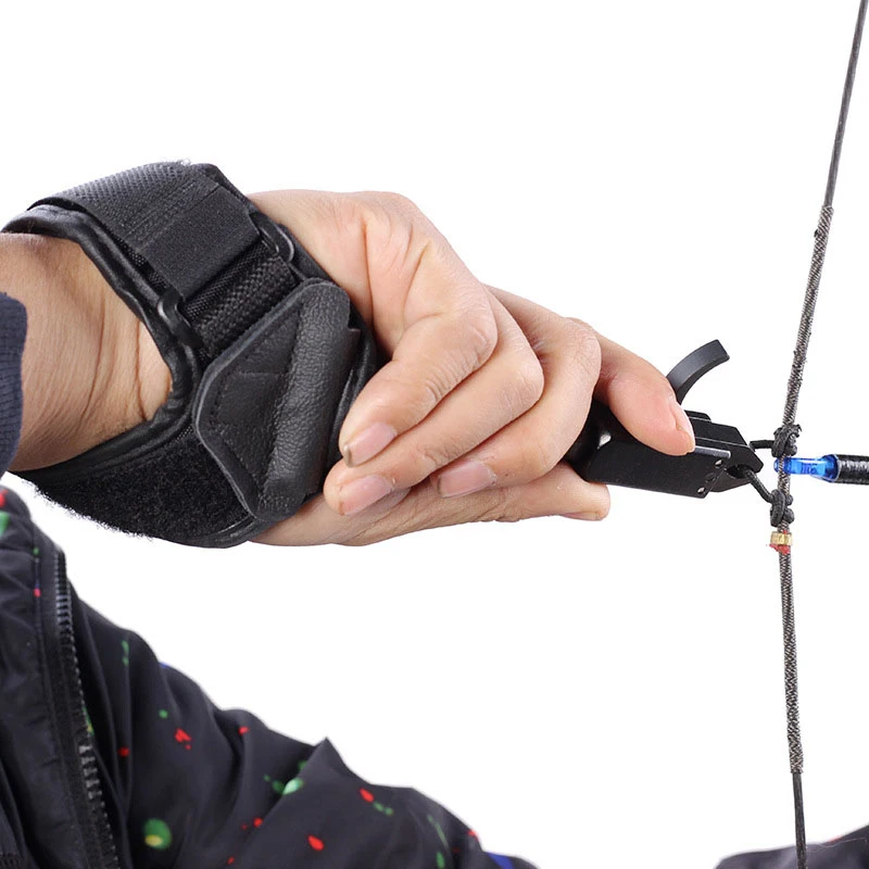 

1Pc Archery Caliper Release Aid Black Color Compound Bow Strap Shooting Pro Arrow Trigger Wristband Archery Bow Accessory