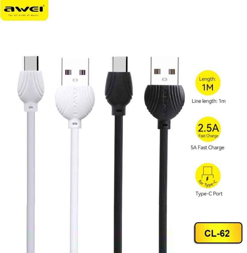 Awei Top Sale CL-62 Type-C USB Date Fast Charging Cable For Vivo Samsung Mobile Phone Quality Material Long Time Using
Awei Top Sale CL-62 Type-C USB Date Fast Charging Cable For Vivo Samsung Mobile Phone Quality Material Long Time Using