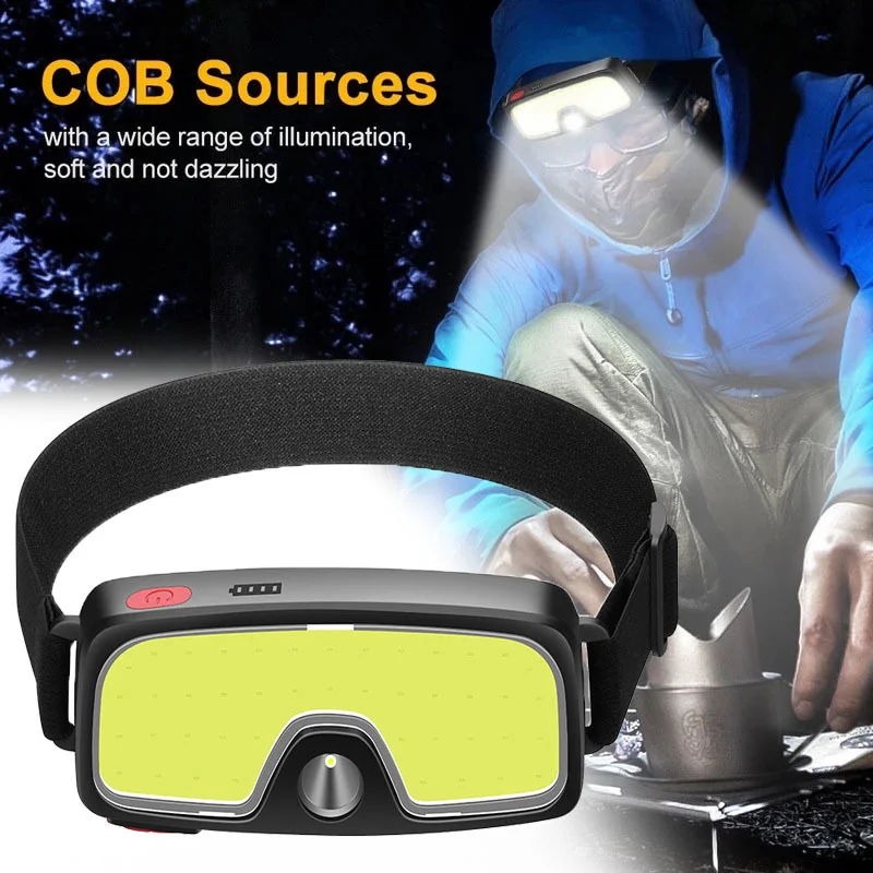 Dual Light Source COB Headlamp with Battery USB Rechargeable Waterproof Lightweight Ultra Bright Headlight Camping Accessories 
Dual Light Source COB Headlamp with Battery USB Rechargeable Waterproof Lightweight Ultra Bright Headlight Camping Accessories