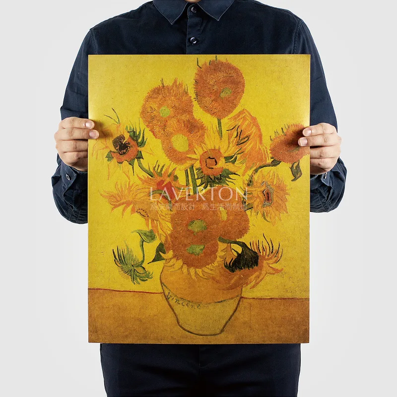Van Gogh Sunflower - Retro Poster kraft Paper Prints Clear Image room Bar Home Art painting wall sticker 47*35cm
Van Gogh Sunflower - Retro Poster kraft Paper Prints Clear Image room Bar Home Art painting wall sticker 47*35cm