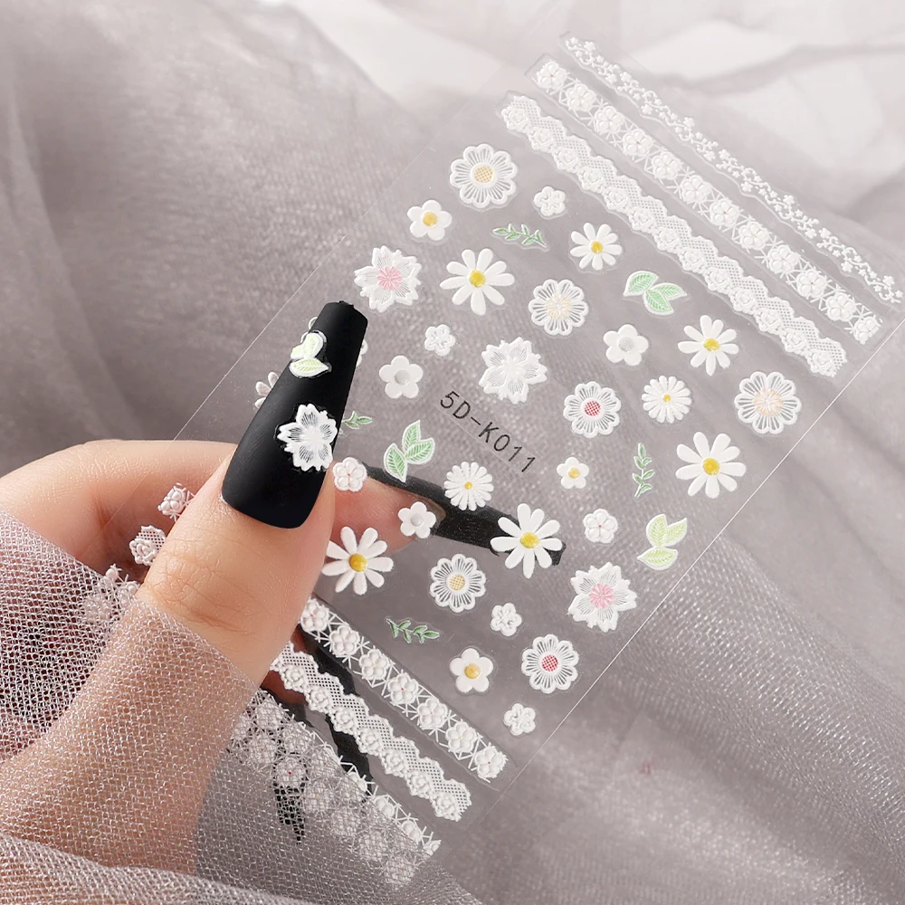 5D Nail Stickers Flowers Lace Gel Decals Acrylic Engraved Sliders Embossed Foils Manicure Nail Art Decorations Nail Decor 1sheet
5D Nail Stickers Flowers Lace Gel Decals Acrylic Engraved Sliders Embossed Foils Manicure Nail Art Decorations Nail Decor 1sheet