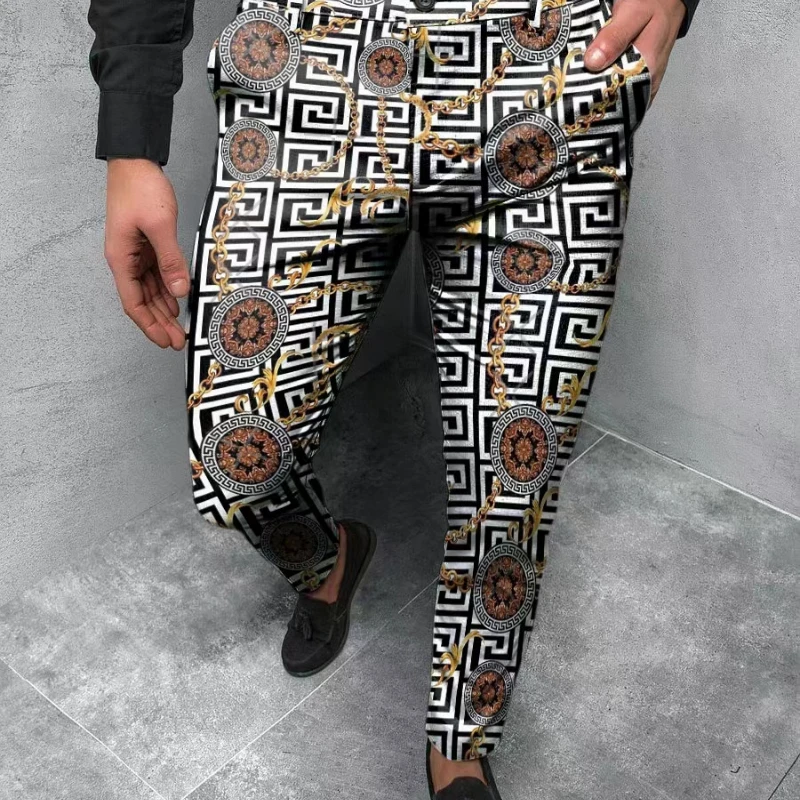 2022 New Fashion Mens Geometry Printed Pencil Pants For Mid Waist Button Trouser Male Formal Summer Casual skinny Long Pant
2022 New Fashion Mens Geometry Printed Pencil Pants For Mid Waist Button Trouser Male Formal Summer Casual skinny Long Pant