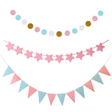 3pcs set Colorful Happy Birthday Banner Bunting Flag Party Decoration Kids Decor Children s Ornament Baby Girl Boy Party