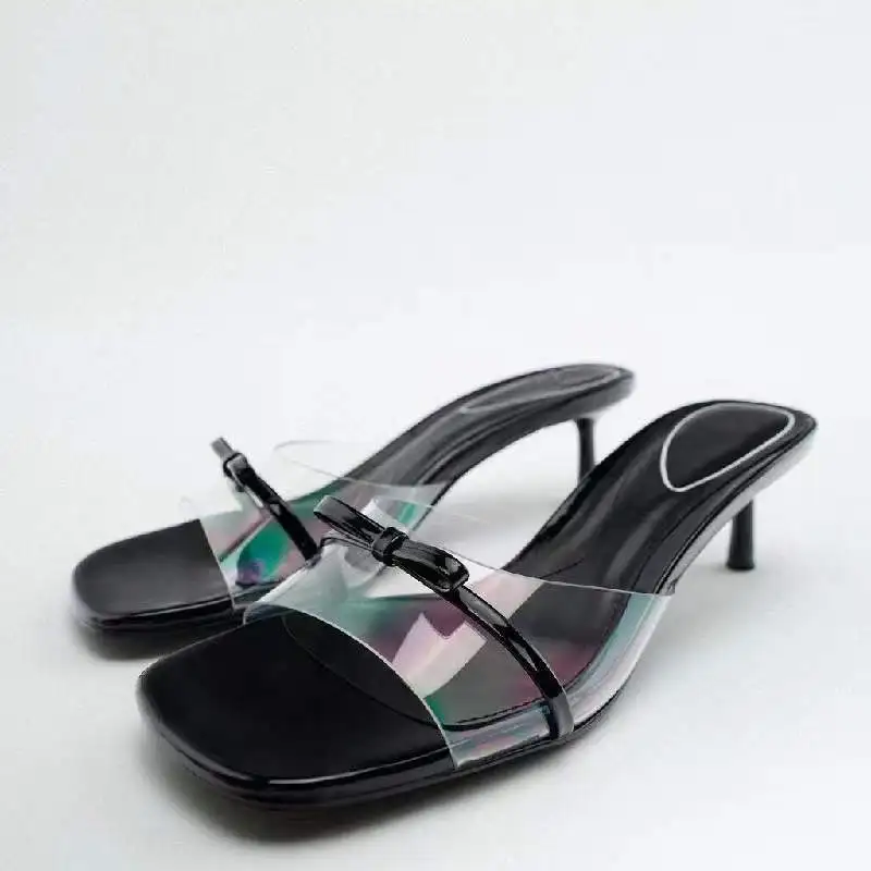ZRACK Brand 2022 Summer New Bow Transparent Fashion Square Toe High Heels Sexy Outer Wear Muller Sandals Slippers Women Luxury
ZRACK Brand 2022 Summer New Bow Transparent Fashion Square Toe High Heels Sexy Outer Wear Muller Sandals Slippers Women Luxury