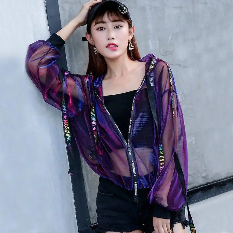 2022 Rave Festival Wear Clothes Holographic Womens Hoodies Outfits Hologram Women Rainbow Metal Mesh Jacket Clothings
2022 Rave Festival Wear Clothes Holographic Womens Hoodies Outfits Hologram Women Rainbow Metal Mesh Jacket Clothings