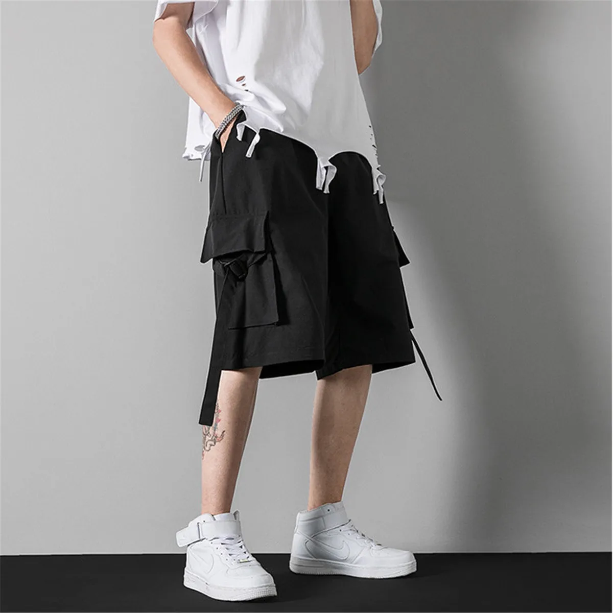 Black Cargo Shorts Gothic Funny Loose Hip Hop Solid Shorts Trousers Fashion Men Outwear Ins Cool Cargo High Street Shorts Boys
Black Cargo Shorts Gothic Funny Loose Hip Hop Solid Shorts Trousers Fashion Men Outwear Ins Cool Cargo High Street Shorts Boys