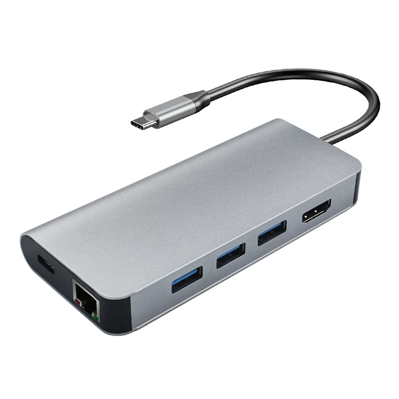 Концентратор USB C 8 в 1, хаб с портом Ethernet RJ45 Gigabit, 4K, USB C на HDMI, совместимый хаб, адаптер для/Pro/Air 
Концентратор USB C 8 в 1, хаб с портом Ethernet RJ45 Gigabit, 4K, USB C на HDMI, совместимый хаб, адаптер для/Pro/Air