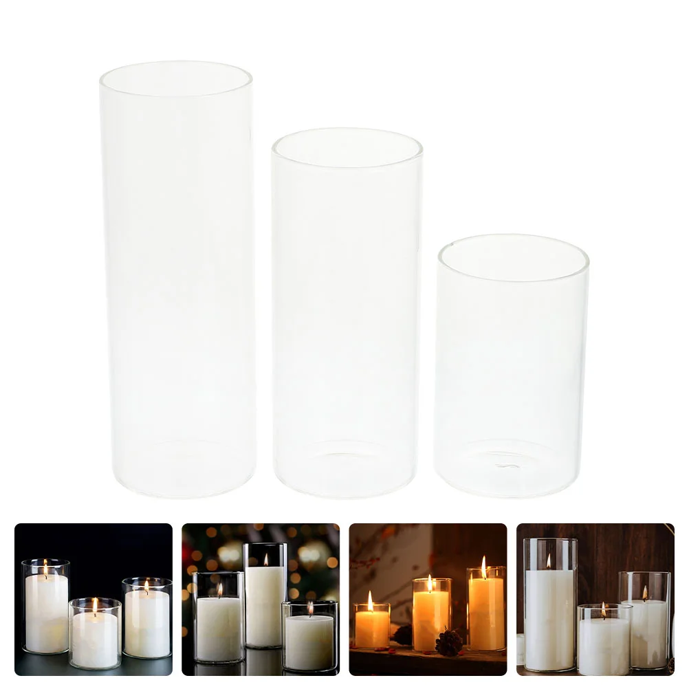 

3pcs Home Decoration Practical Decorations Tealight Holder Tea Light Container Glass Tealight Cup