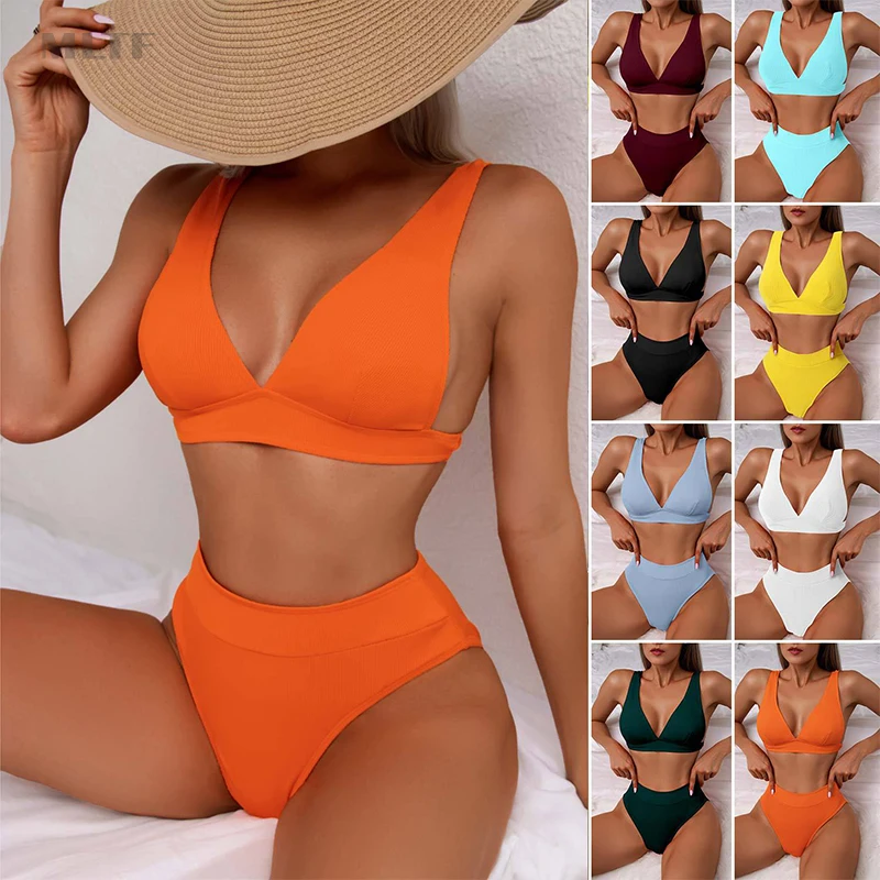 MLTF Threaded Bikini Ladies Swimwear New High Waist Swimwear Sexy Fashion V Neck Bikini Push Up Swimsuit Ladies Black Bikini Set
MLTF Threaded Bikini Ladies Swimwear New High Waist Swimwear Sexy Fashion V Neck Bikini Push Up Swimsuit Ladies Black Bikini Set