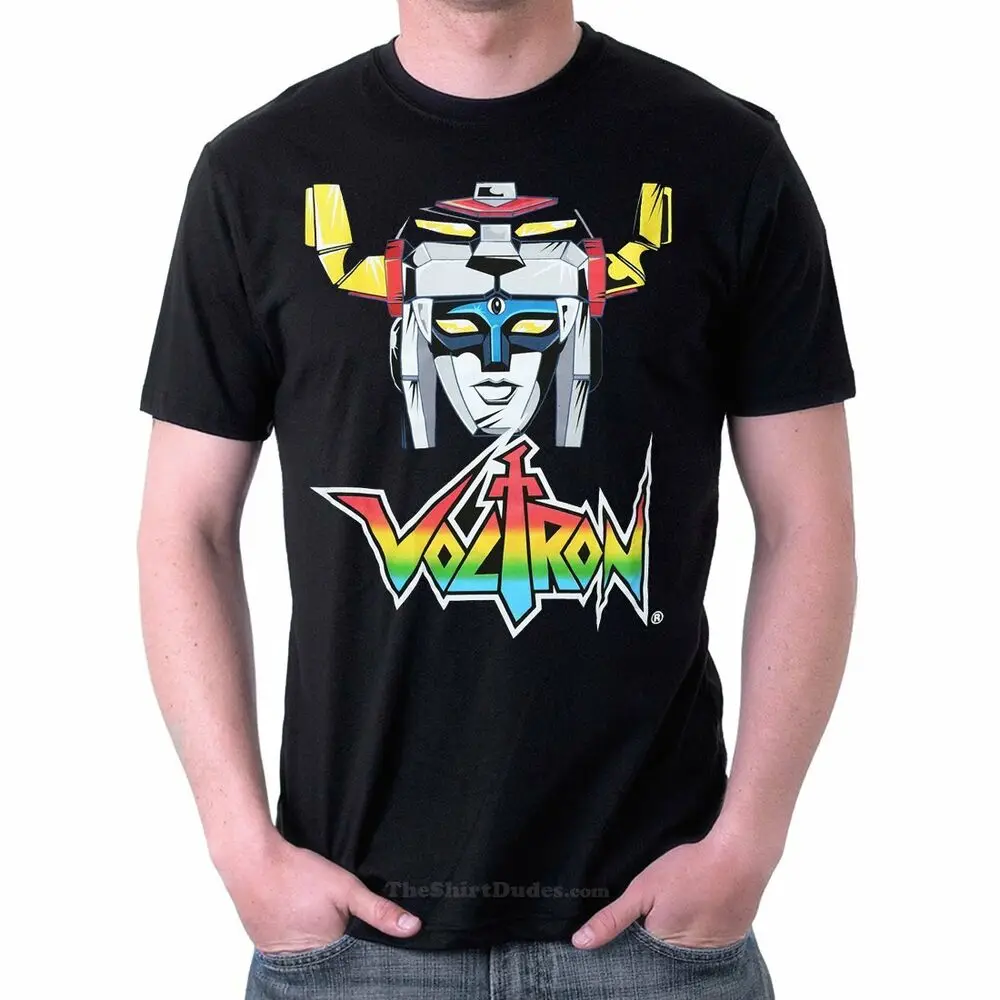 Футболка Voltron Head-крутая Лицензированная футболка с героями мультфильмов роботов