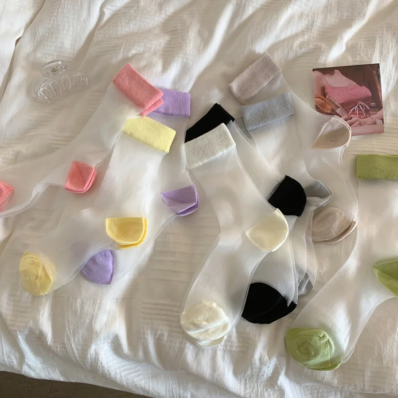 Ультратонкие прозрачные однотонные женские носки в японском стиле из шелка и сетчатой ткани, Повседневные Дышащие стеклянные носки
Ультратонкие прозрачные однотонные женские носки в японском стиле из шелка и сетчатой ткани, Повседневные Дышащие стеклянные носки