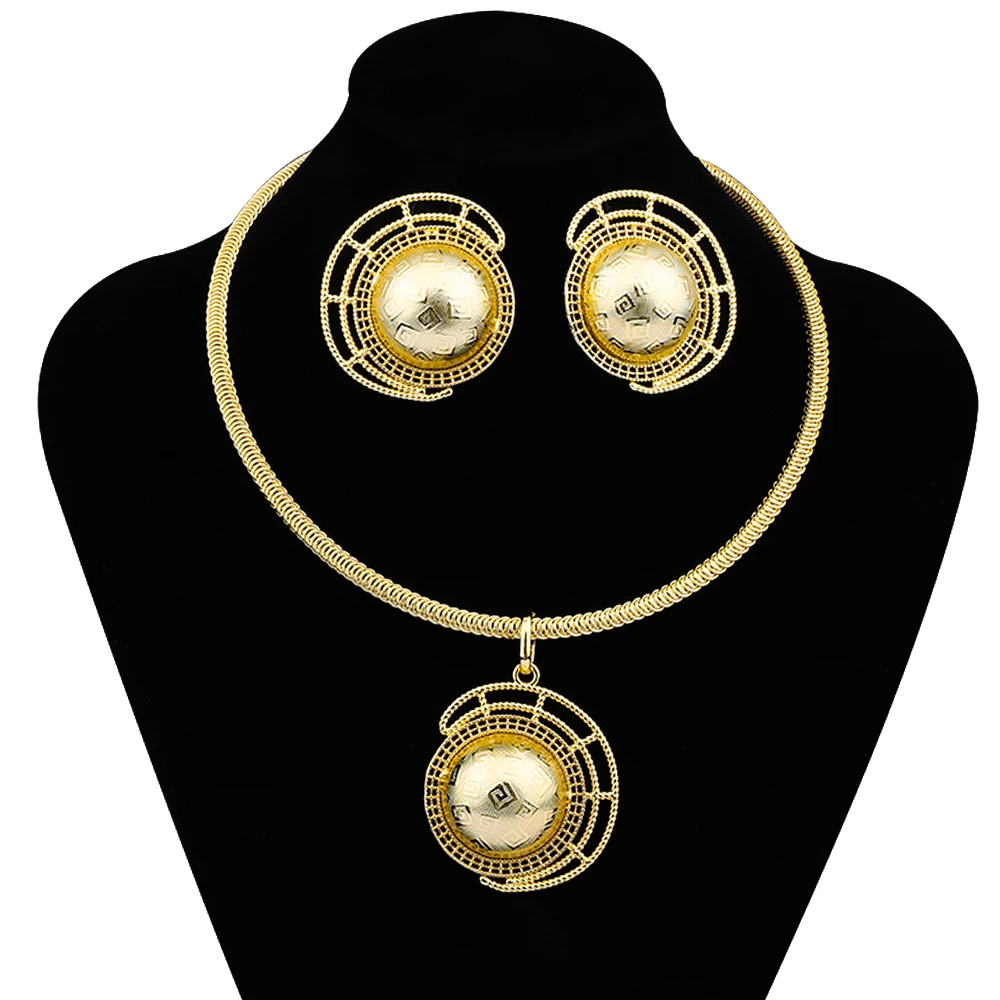 Dubai Gold Color Fine Jewelry Women's Necklace Earring Set Geometric Hollow Out Ball Design Fashion Novelty Style Birthday Gift
Dubai Gold Color Fine Jewelry Women's Necklace Earring Set Geometric Hollow Out Ball Design Fashion Novelty Style Birthday Gift