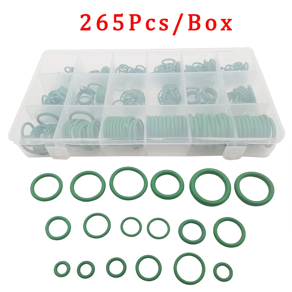 265Pcs Rubber Seal O Ring Universal 18 Size Car Air Conditioner A/C R134a System Air Conditioning O-Ring Seal Washer Circle Kit
265Pcs Rubber Seal O Ring Universal 18 Size Car Air Conditioner A/C R134a System Air Conditioning O-Ring Seal Washer Circle Kit