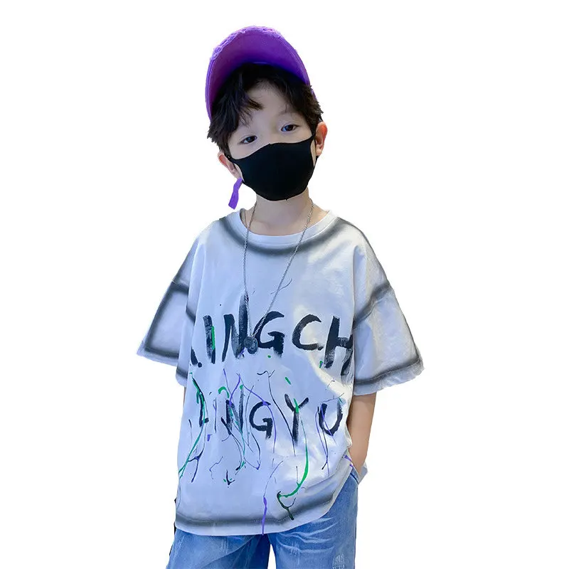 Summer Boys T Shirts Cotton Fashion Letter Print Casual Clothes Round Neck High Quality Children's Tops Black White Tees 4-14Yrs
Summer Boys T Shirts Cotton Fashion Letter Print Casual Clothes Round Neck High Quality Children's Tops Black White Tees 4-14Yrs